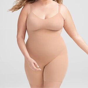 Honeylove SuperPower Mid-Thigh Bodysuit 3X NWT  Sand Shapewear Compression $129